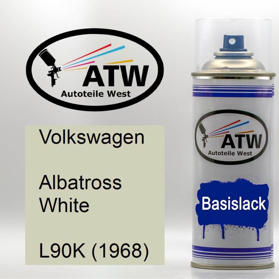 Volkswagen, Albatross White, L90K (1968): 400ml Sprühdose, von ATW Autoteile West.